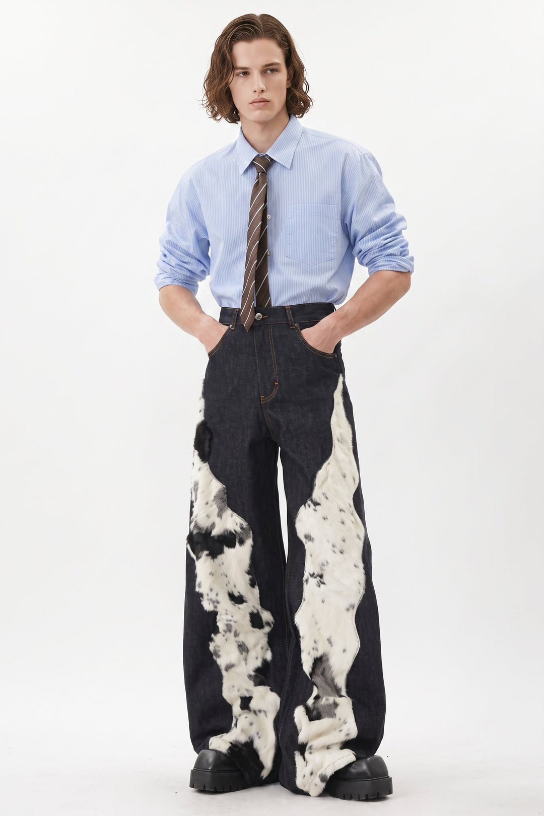 Furry Denim Pants na2567