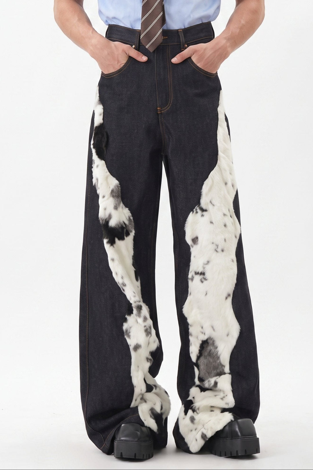 Furry Denim Pants na2567
