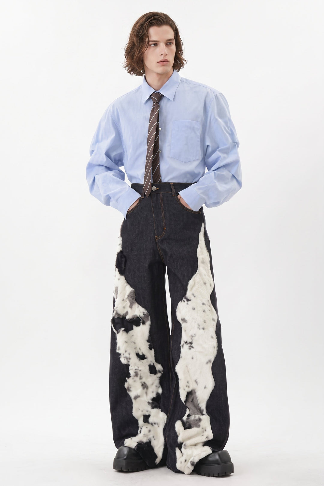 Furry Denim Pants na2567