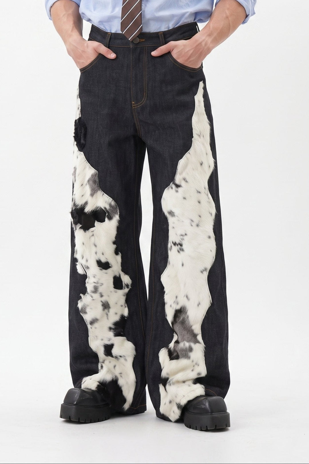 Furry Denim Pants na2567
