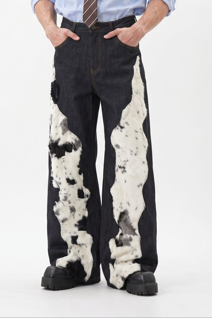 Furry Denim Pants na2567