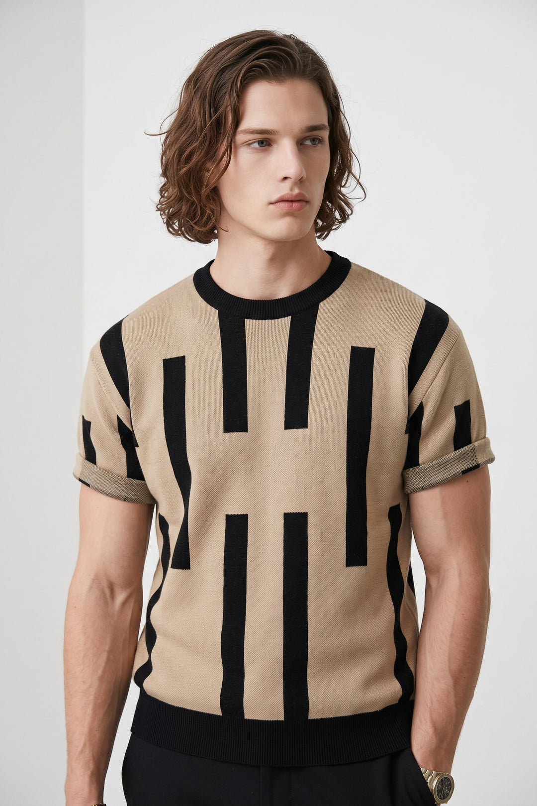 Patterned Knit Top  na2660
