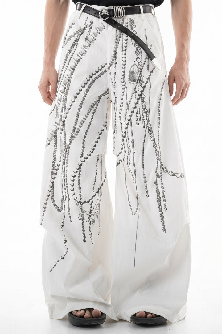Wide-leg studs pants  na2611