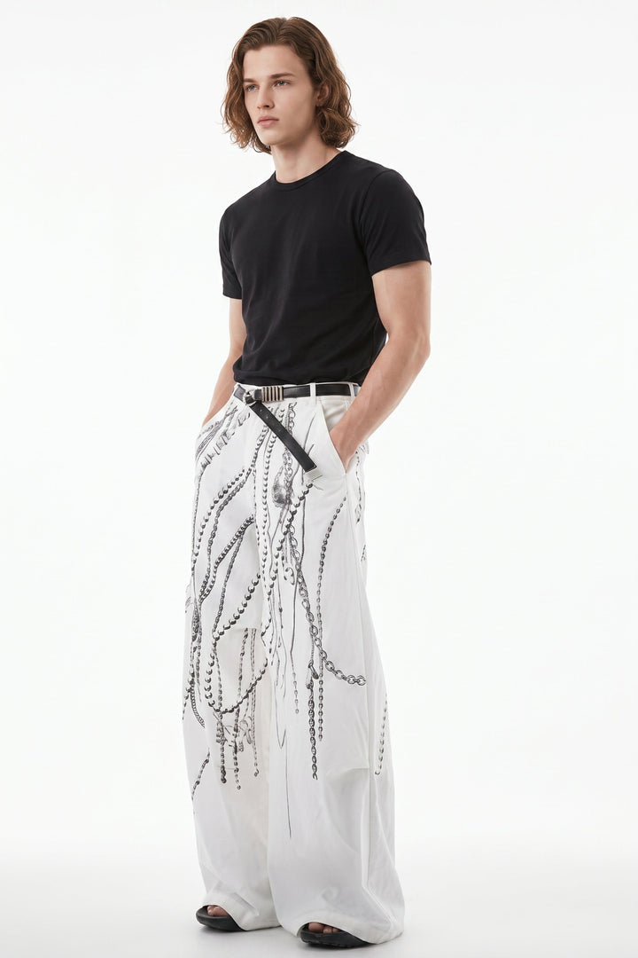 Wide-leg studs pants  na2611