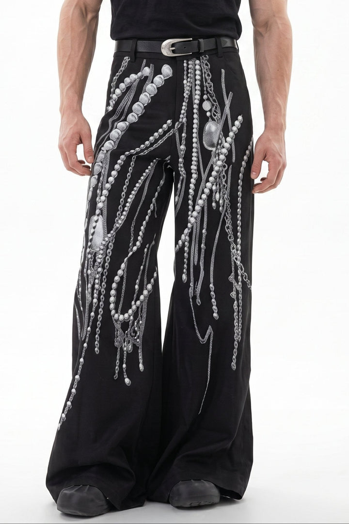 Wide-leg studs pants  na2611
