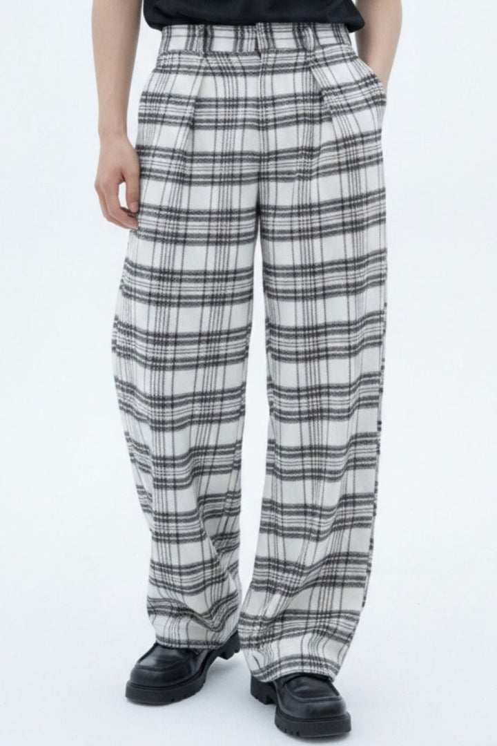 Plaid Wide Trousers  na2584
