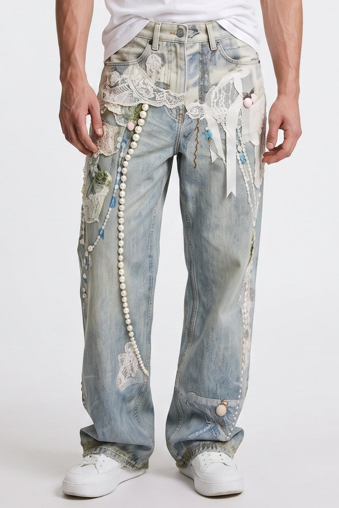 Printed Baggy Jeans na2686
