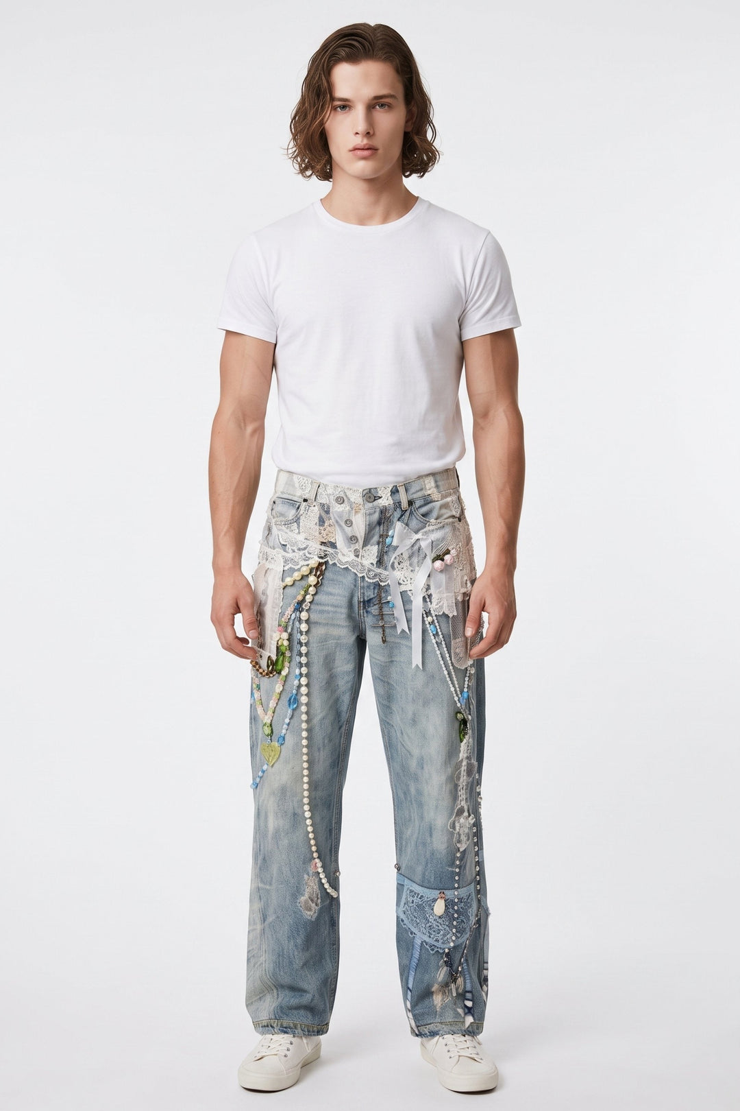Printed Baggy Jeans na2686