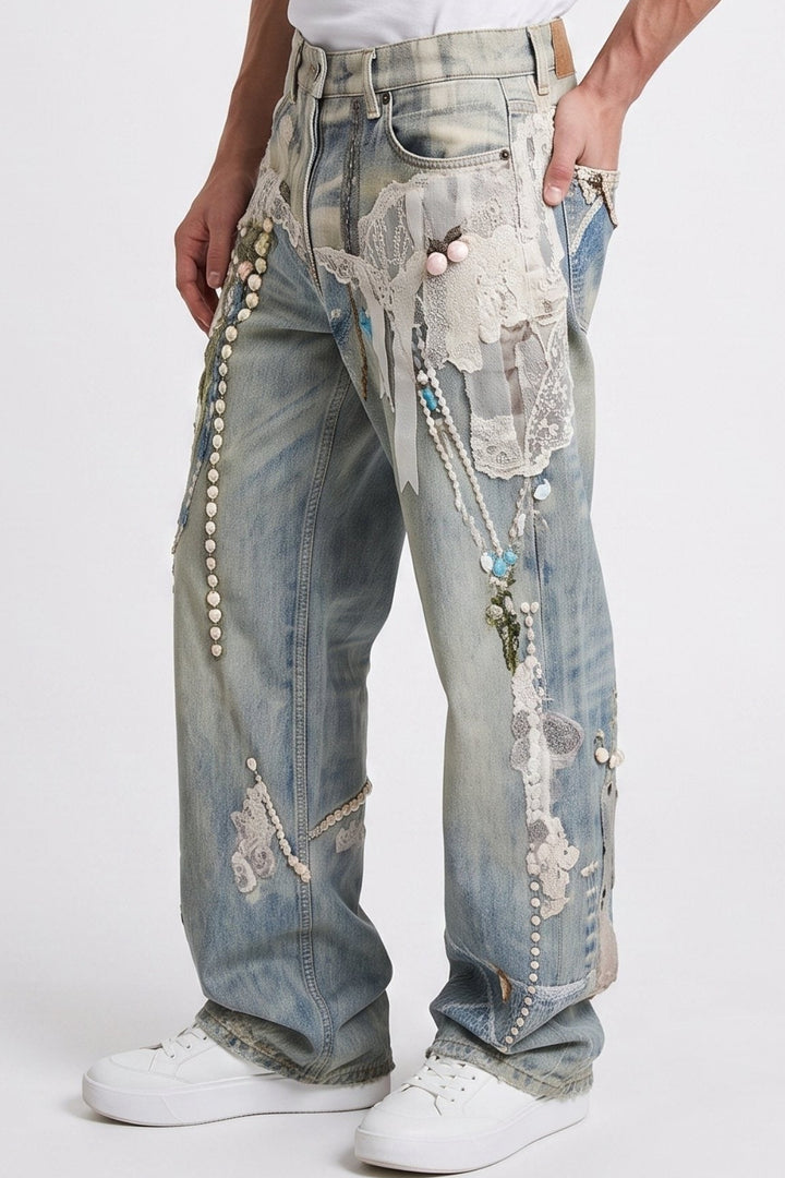 Printed Baggy Jeans na2686