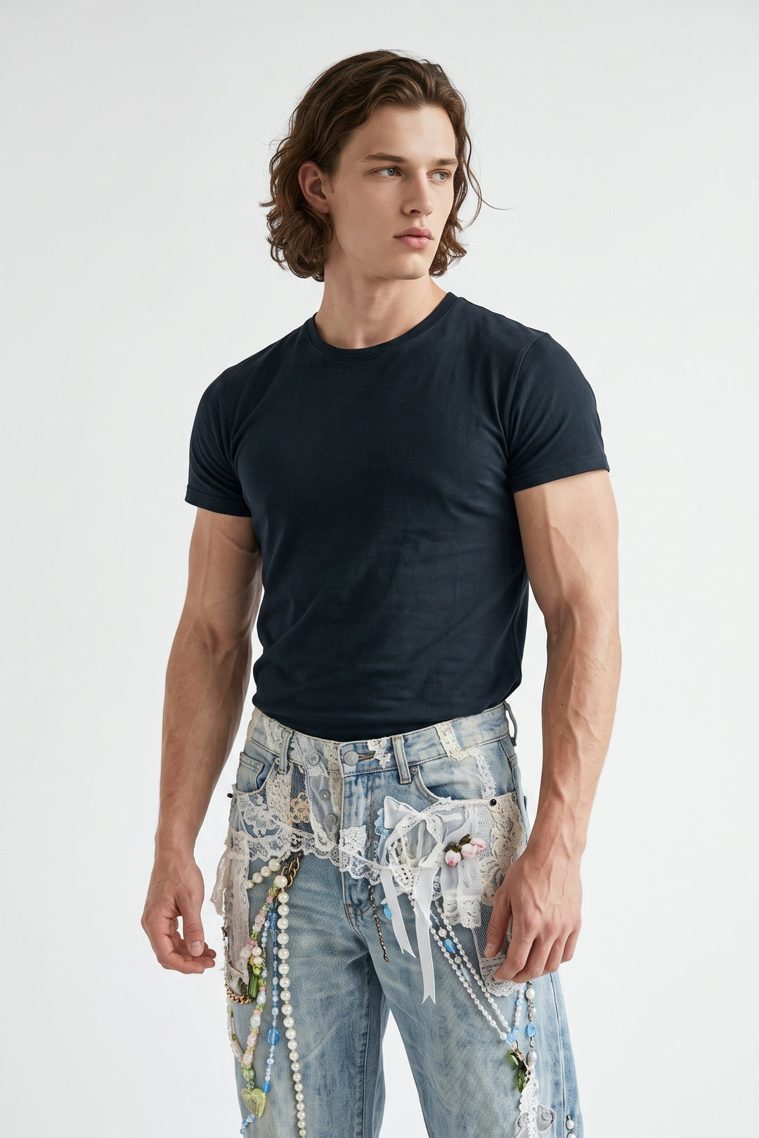 Printed Baggy Jeans na2686
