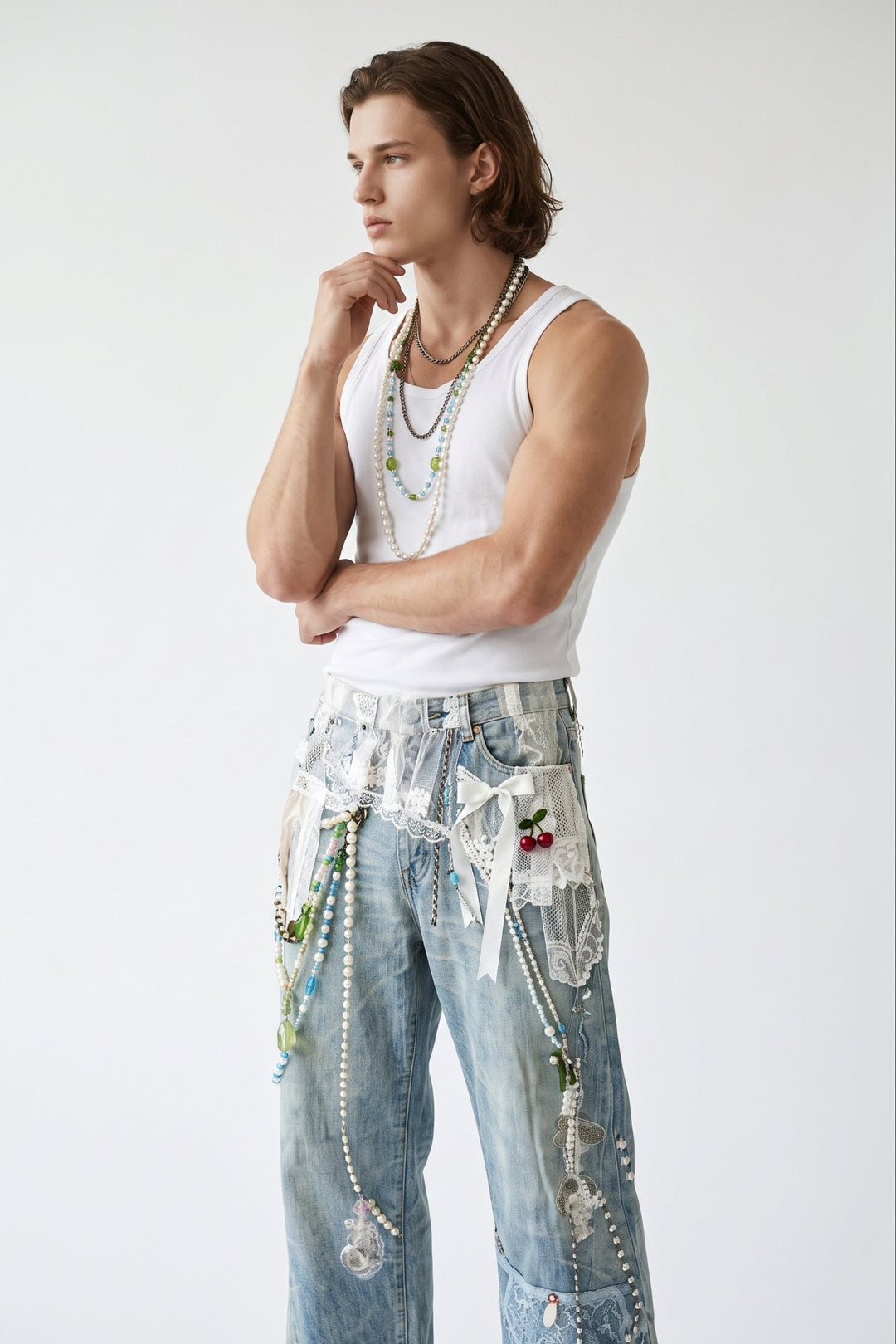 Printed Baggy Jeans na2686