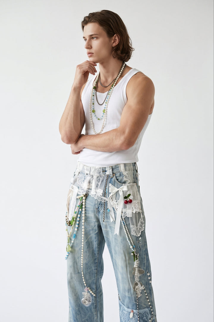 Printed Baggy Jeans na2686