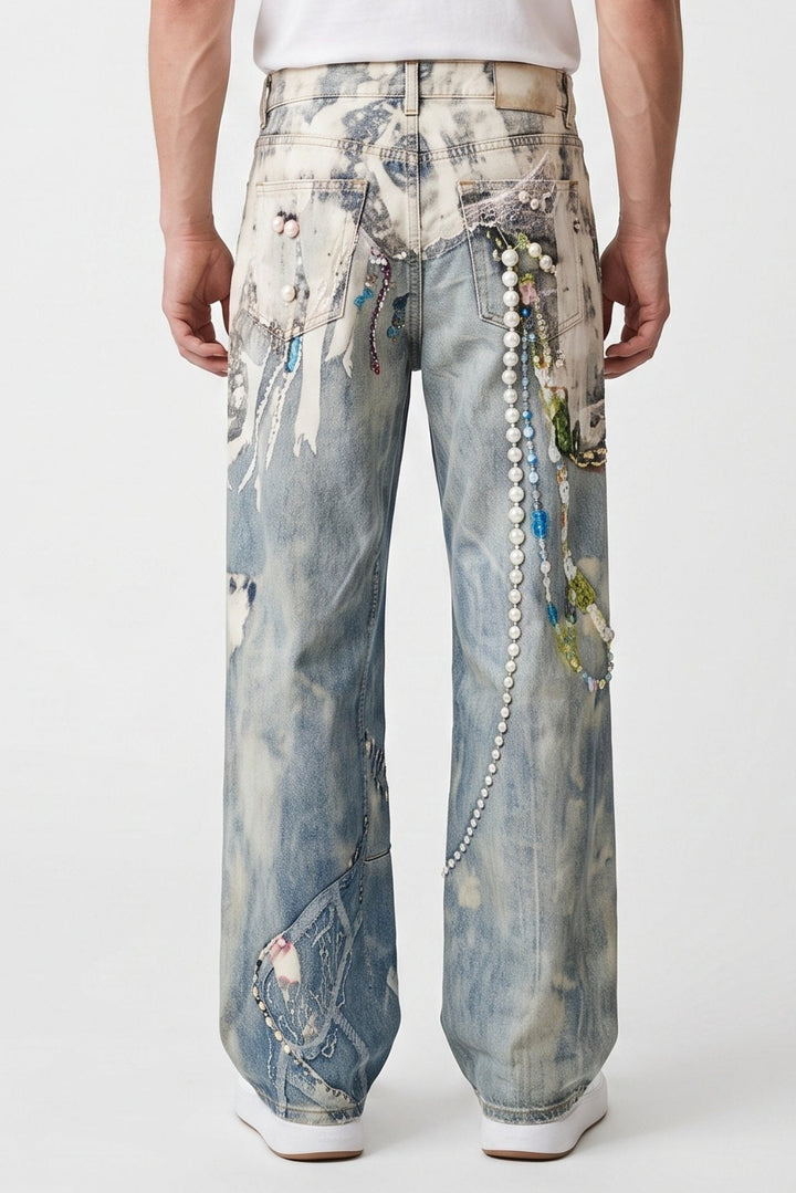 Printed Baggy Jeans na2686