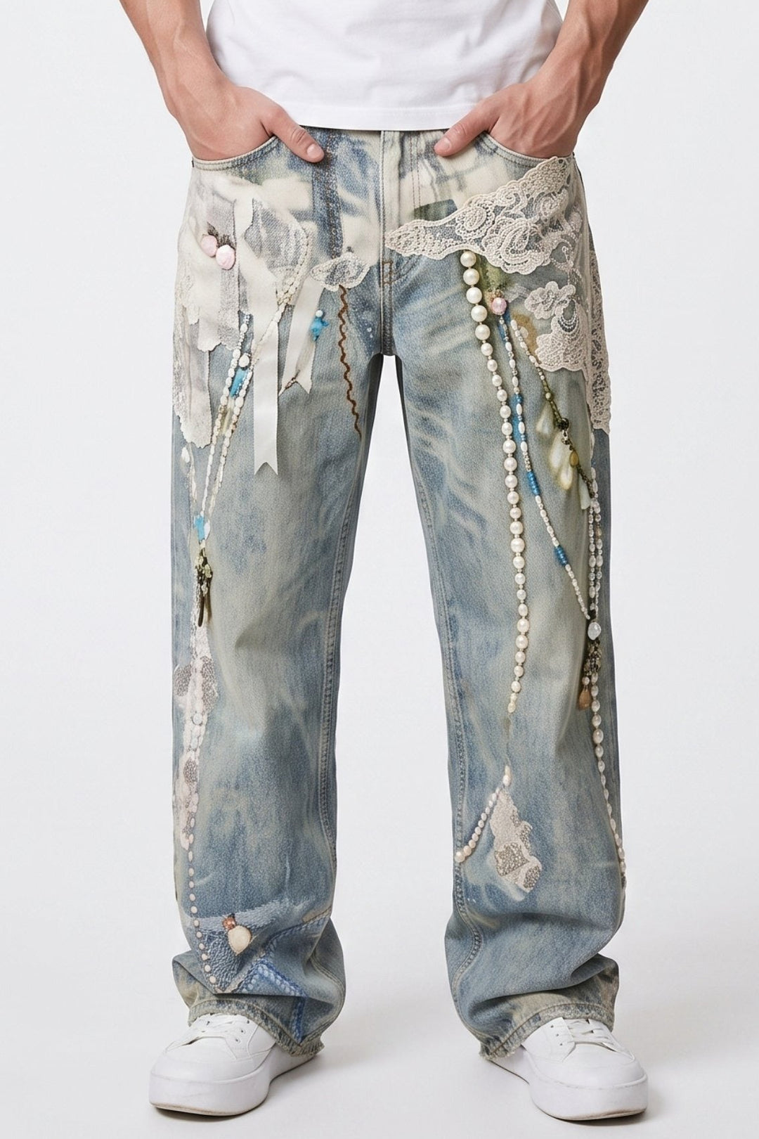 Printed Baggy Jeans na2686