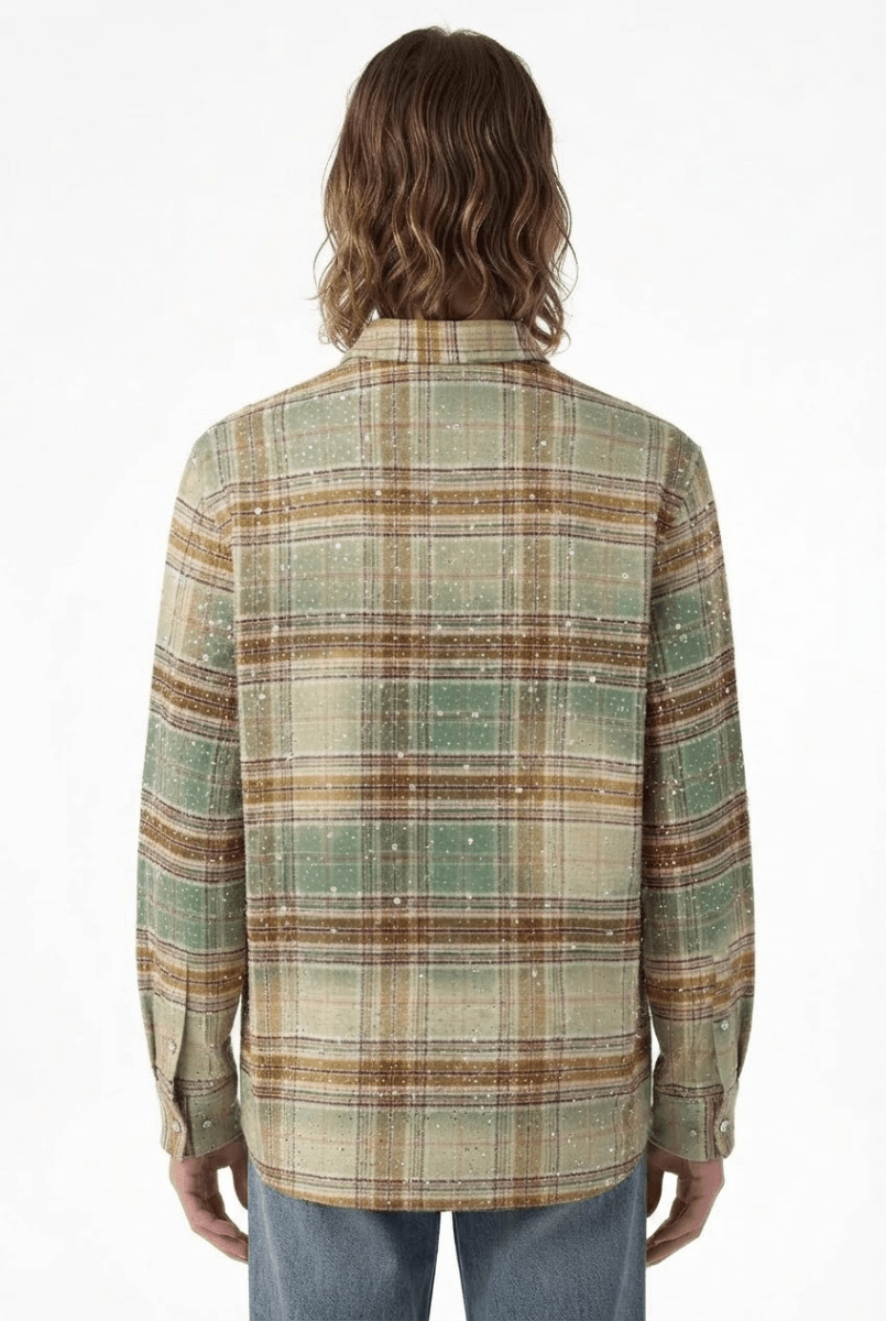 Rhinestone Plaid Shirt na2771