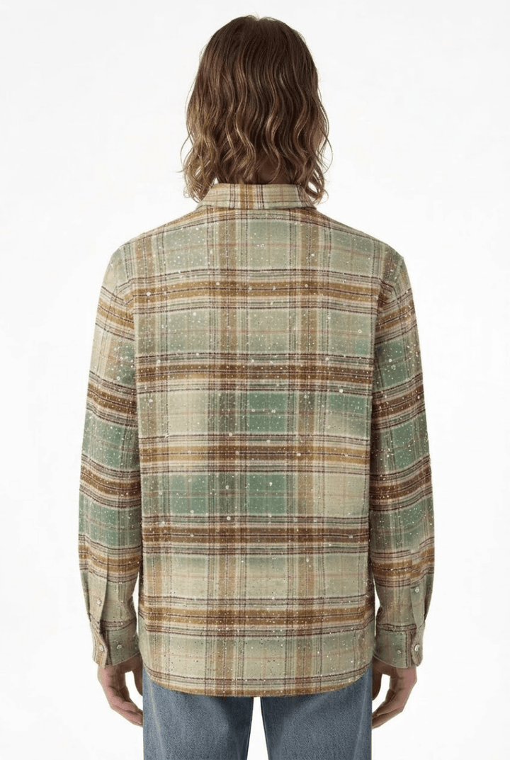 Rhinestone Plaid Shirt na2771