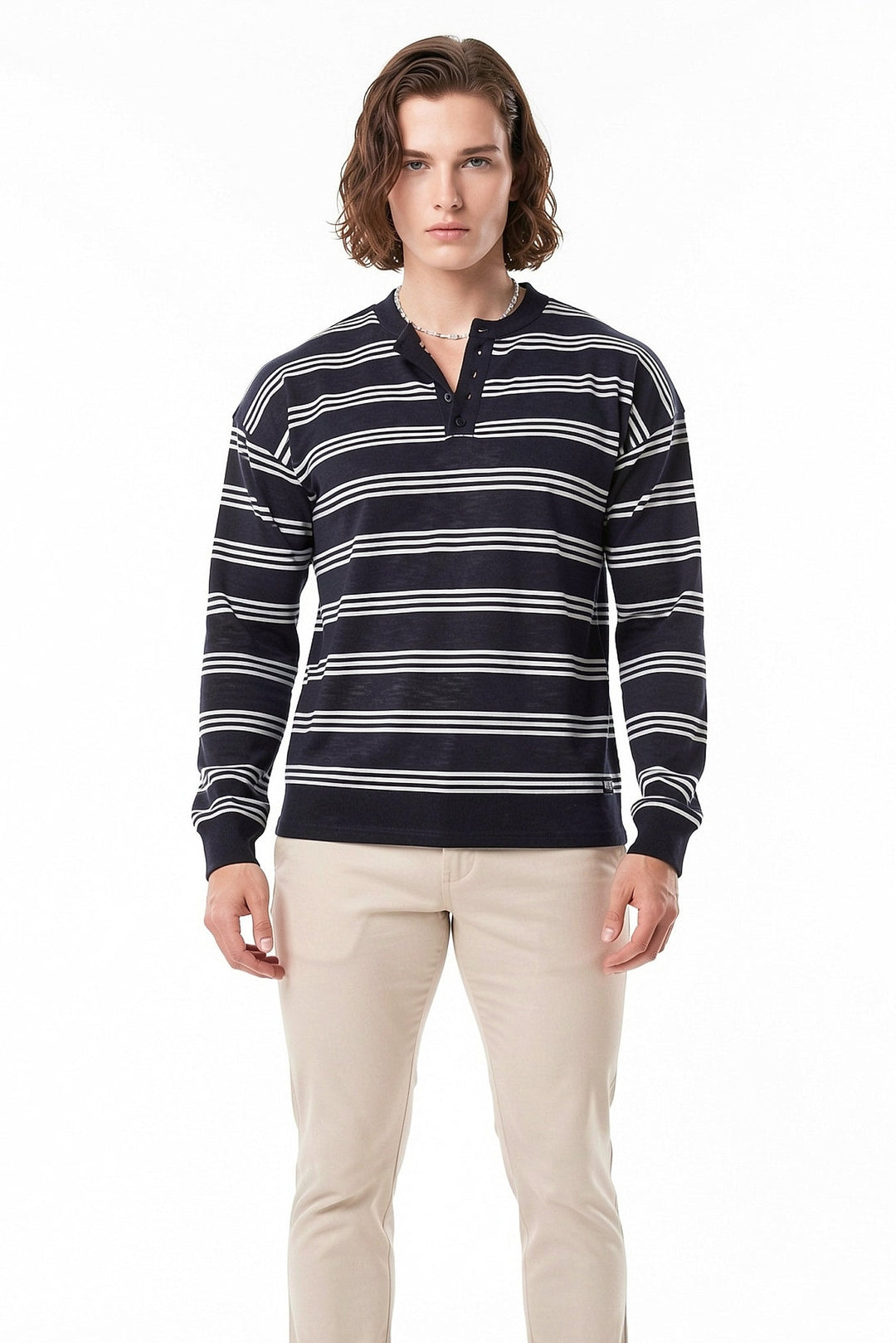 Striped Henley  na2710