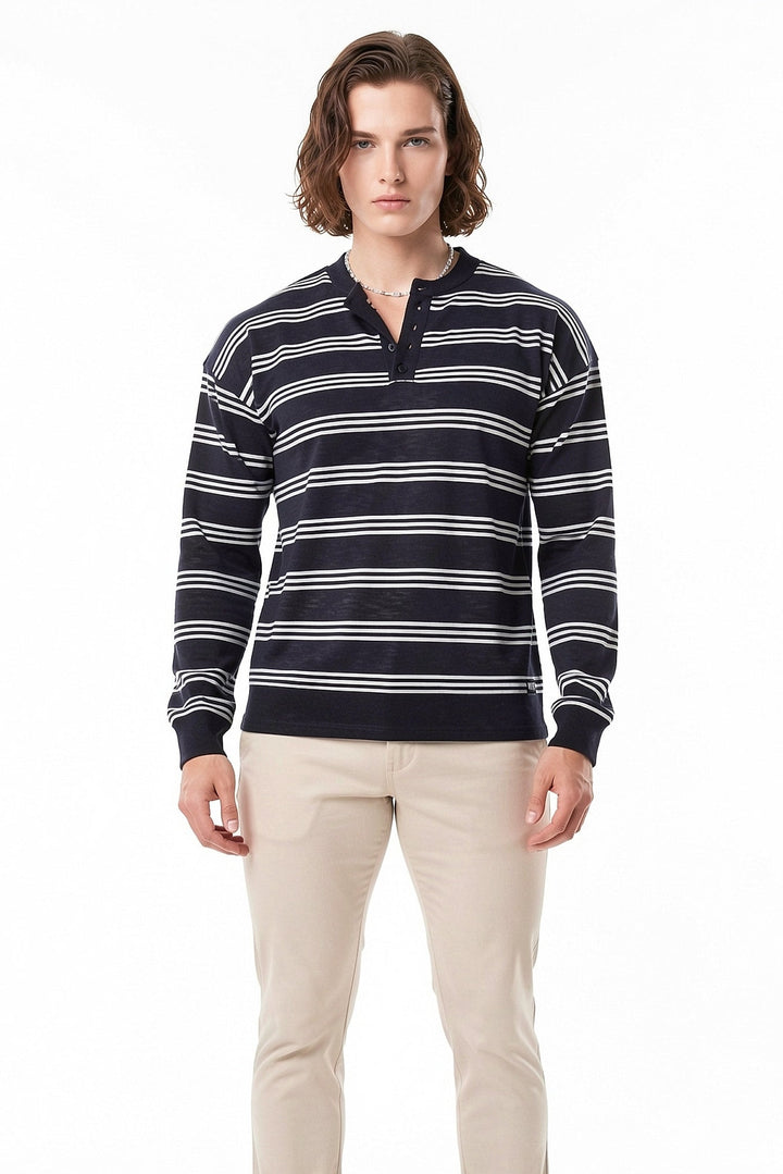 Striped Henley  na2710