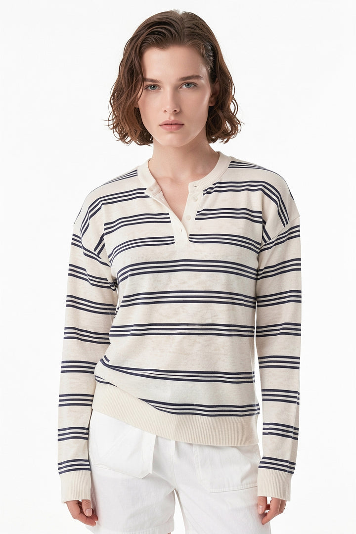 Striped Henley  na2710