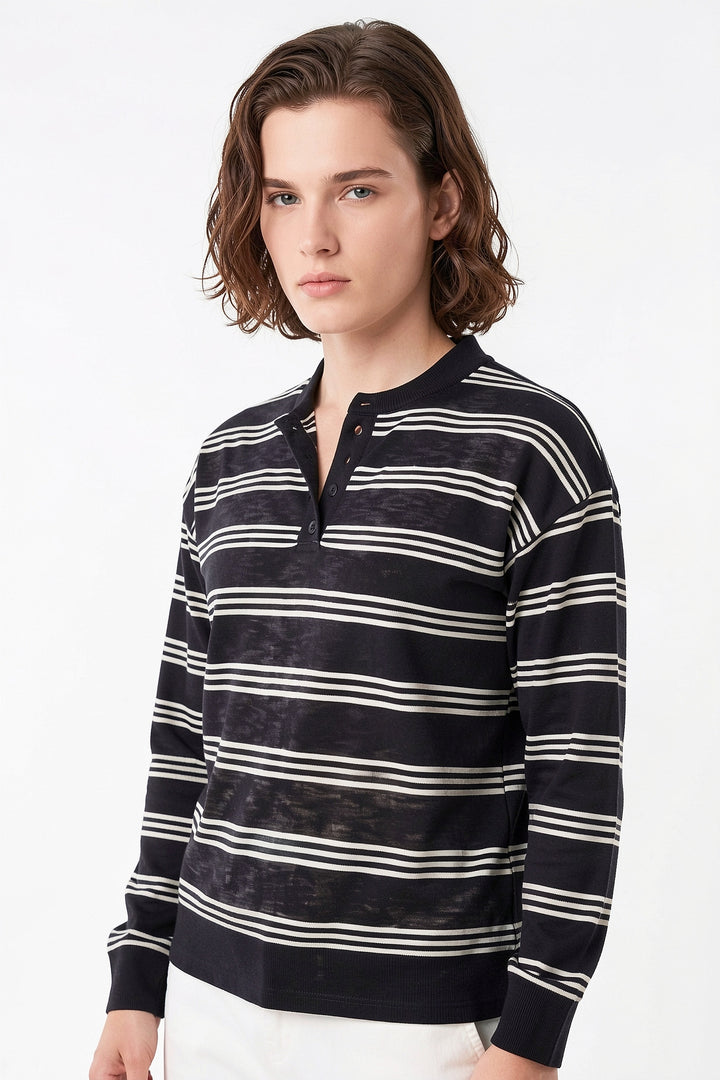 Striped Henley  na2710