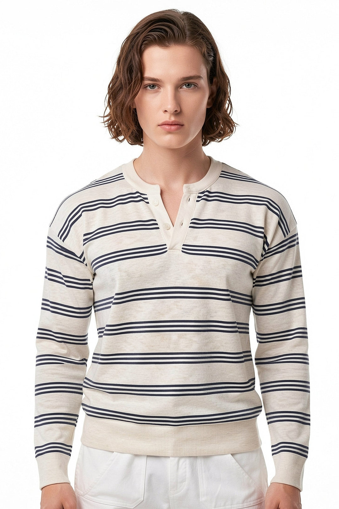Striped Henley  na2710