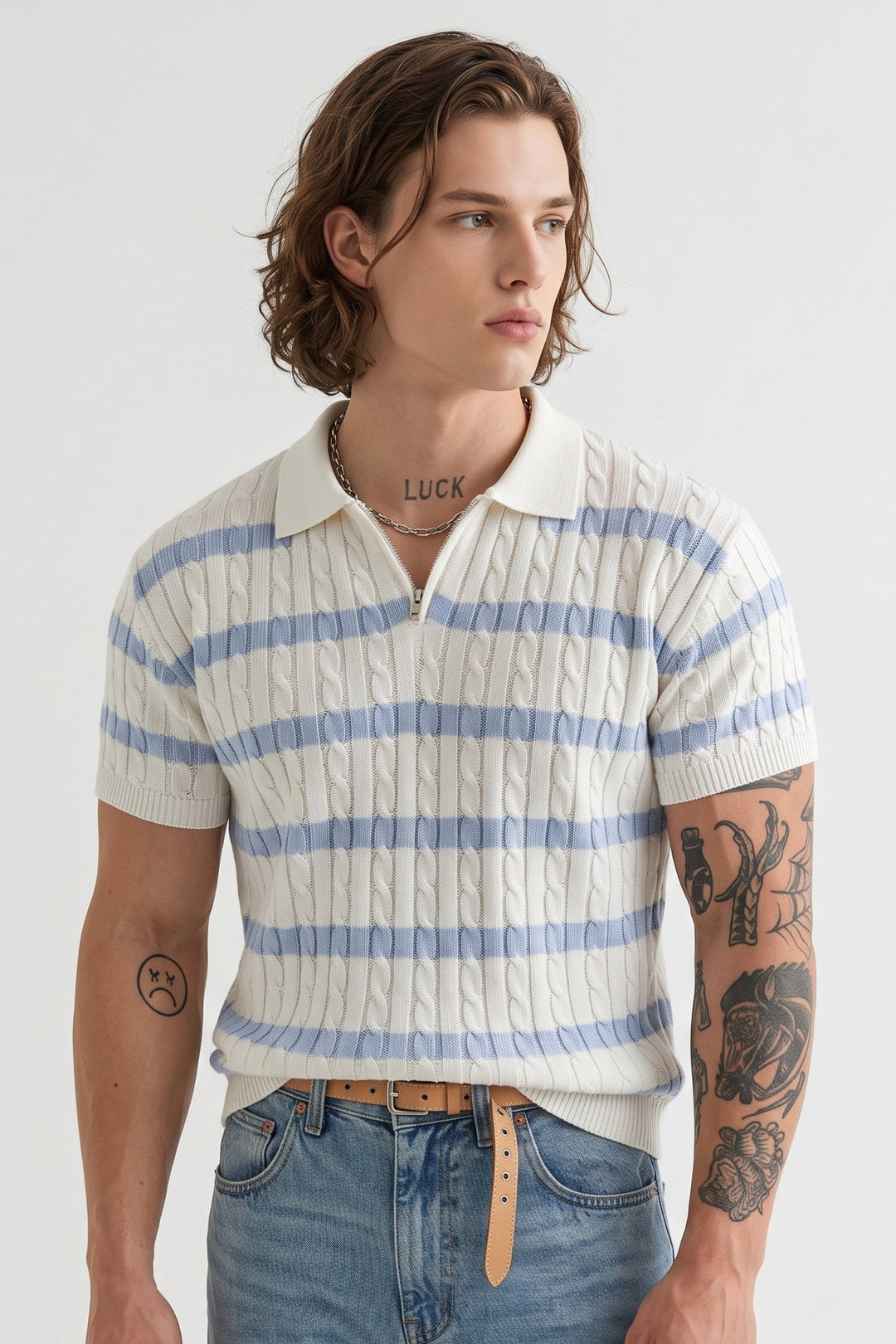 Cable Knit Polo na2639