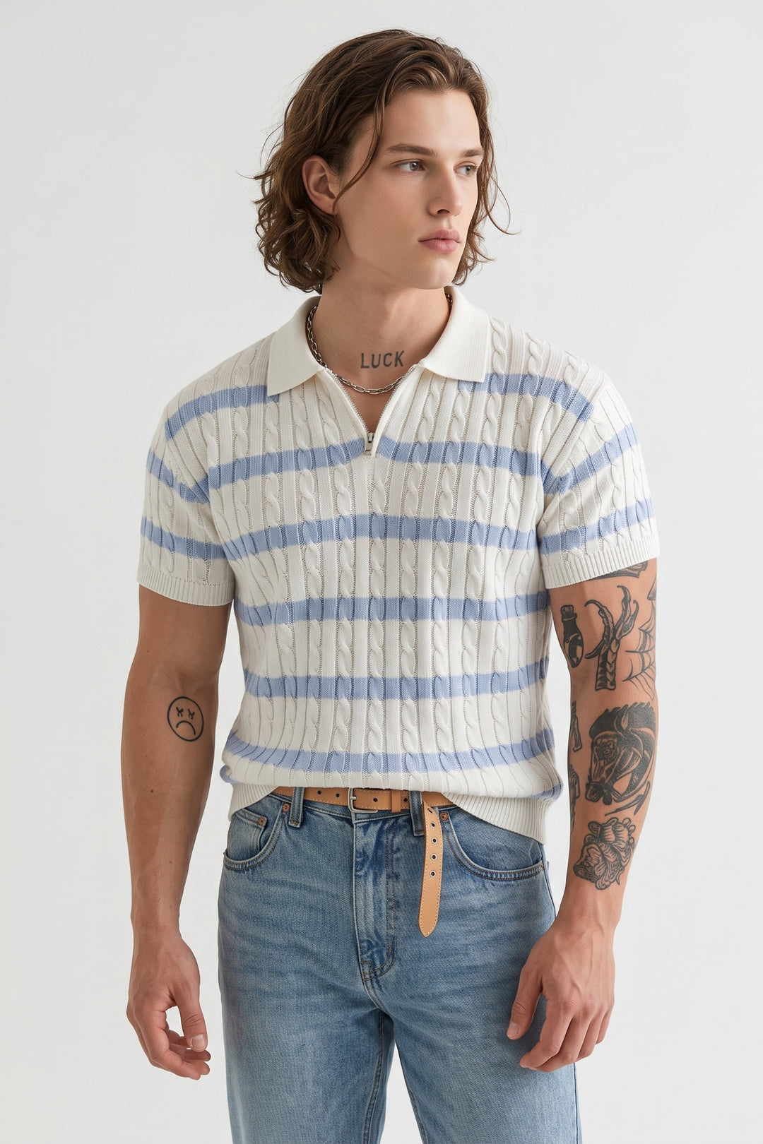 Cable Knit Polo na2639