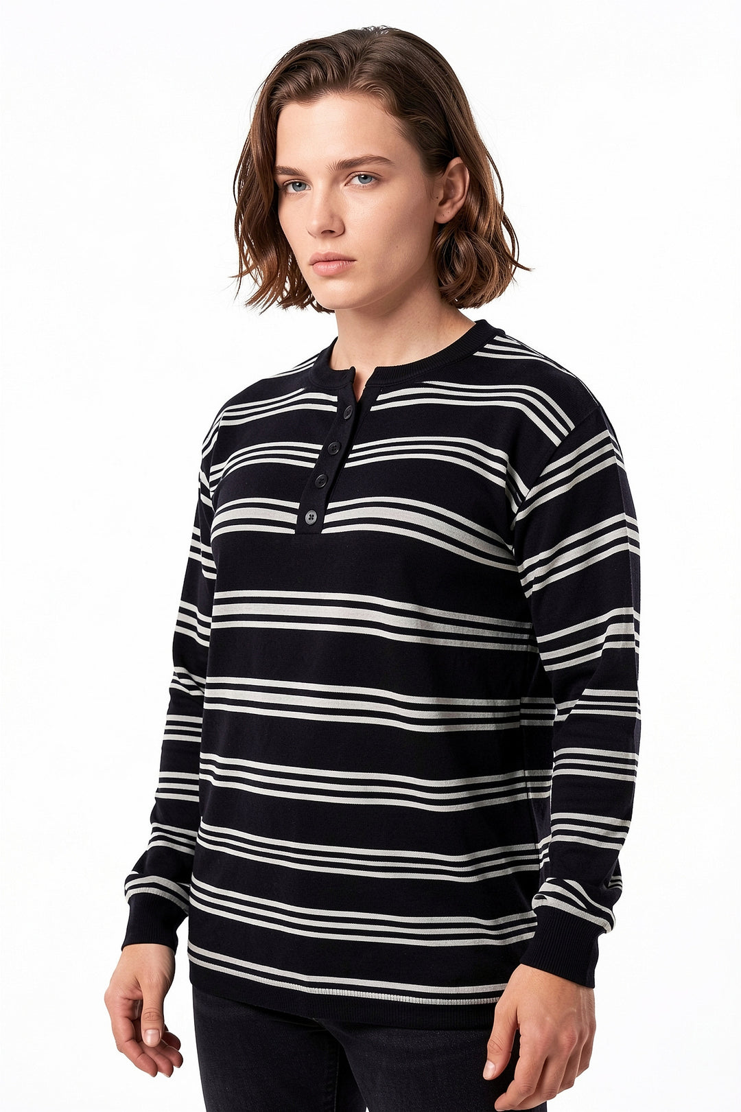 Striped Henley  na2710