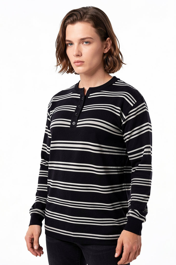 Striped Henley  na2710