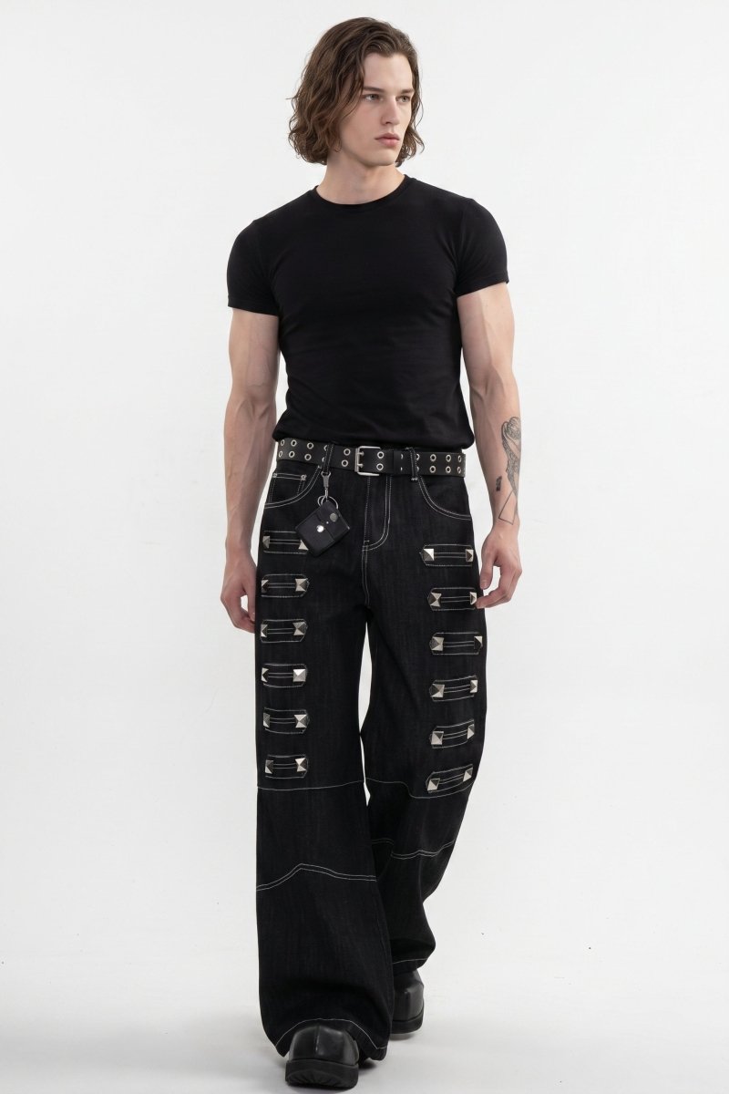 Studded Wide Jeans na2599