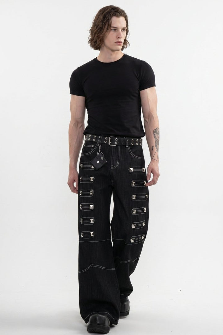 Studded Wide Jeans na2599