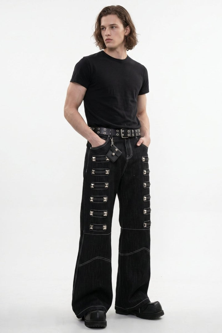 Studded Wide Jeans na2599