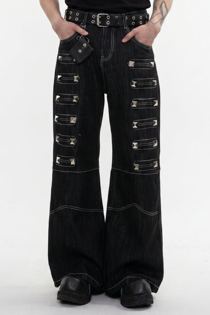 Studded Wide Jeans na2599