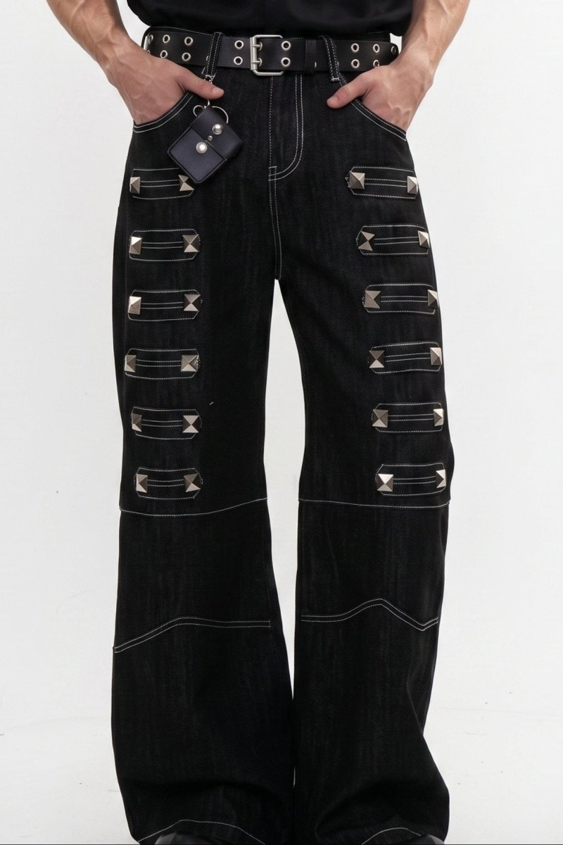Studded Wide Jeans na2599
