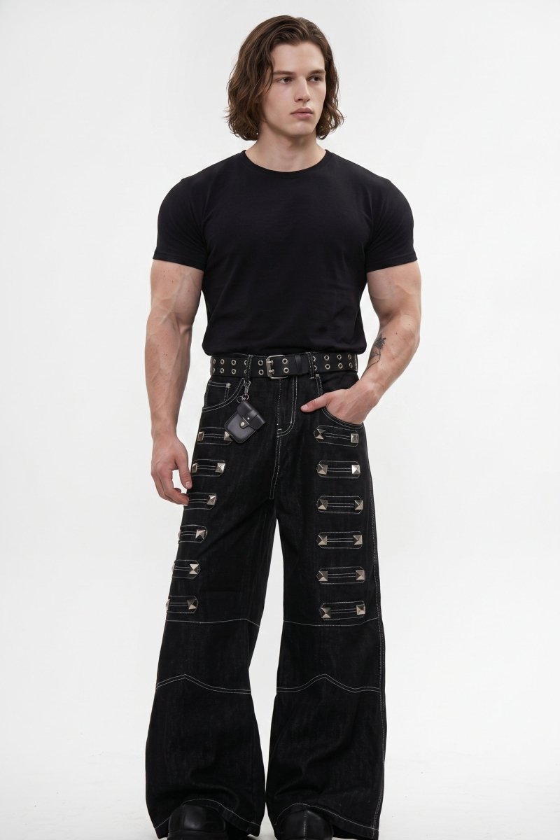 Studded Wide Jeans na2599