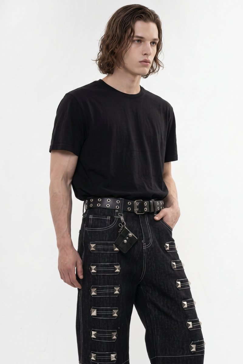 Studded Wide Jeans na2599