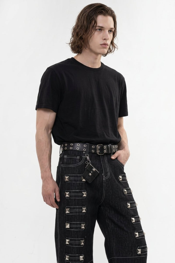 Studded Wide Jeans na2599