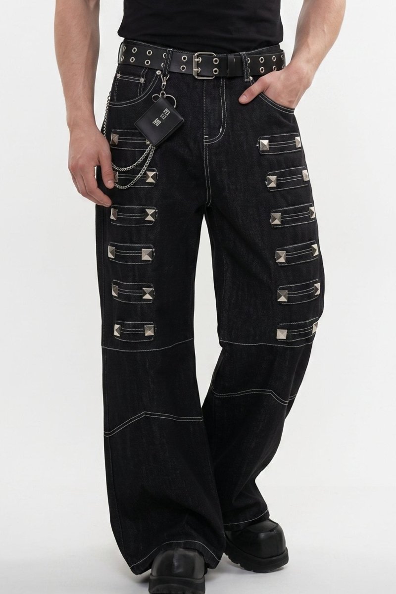 Studded Wide Jeans na2599