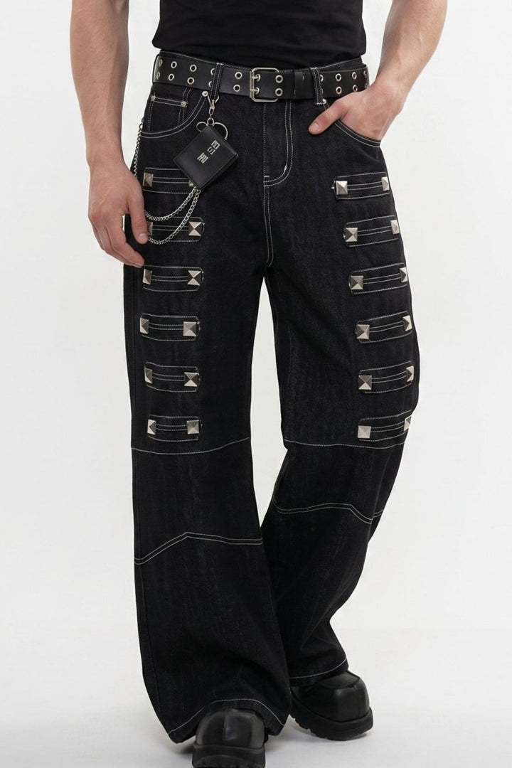 Studded Wide Jeans na2599