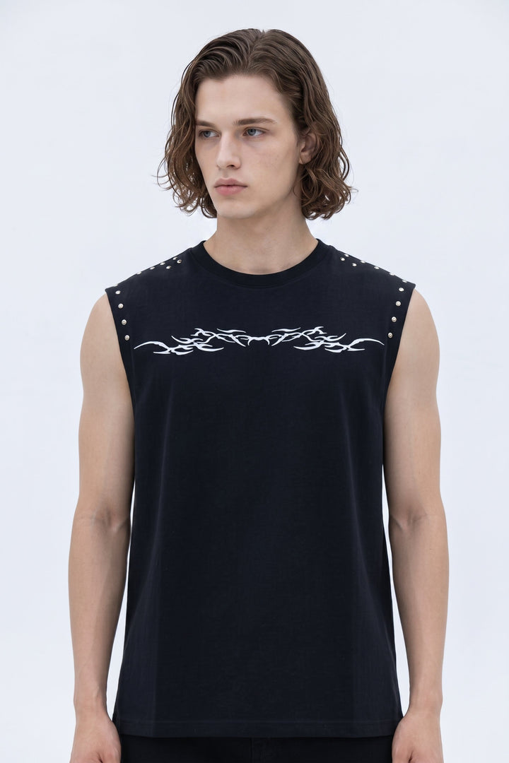 Studded Sleeveless Top  na2621