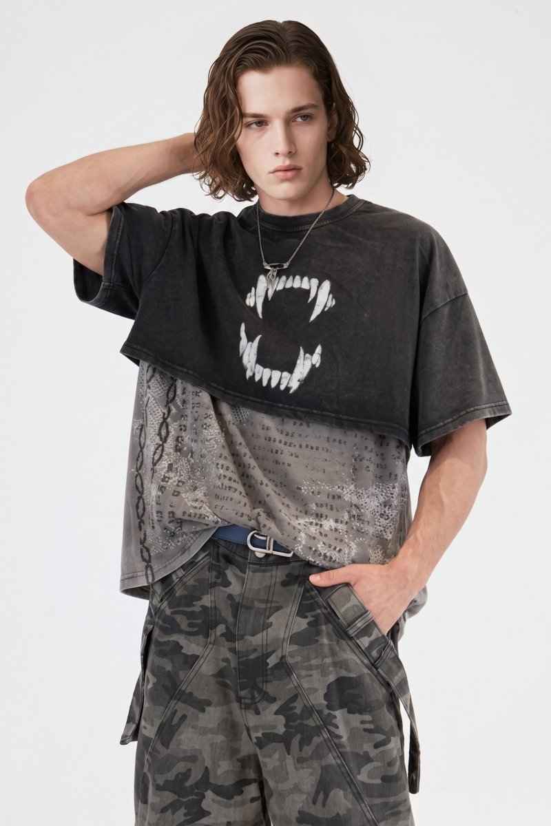 Layered Washed Tee  na2526