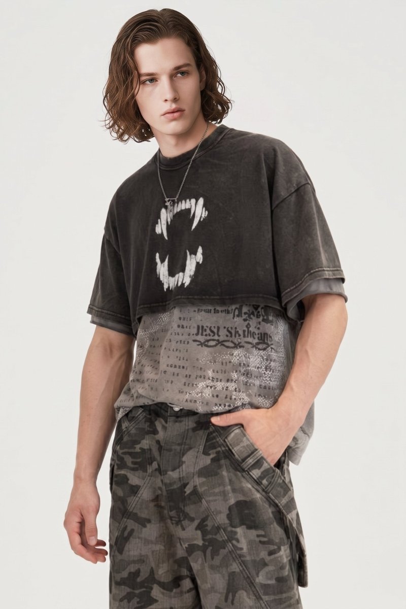 Layered Washed Tee  na2526