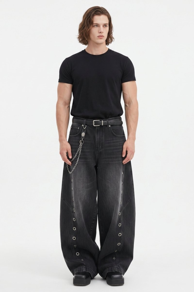 Grommet Wide Jeans na2509