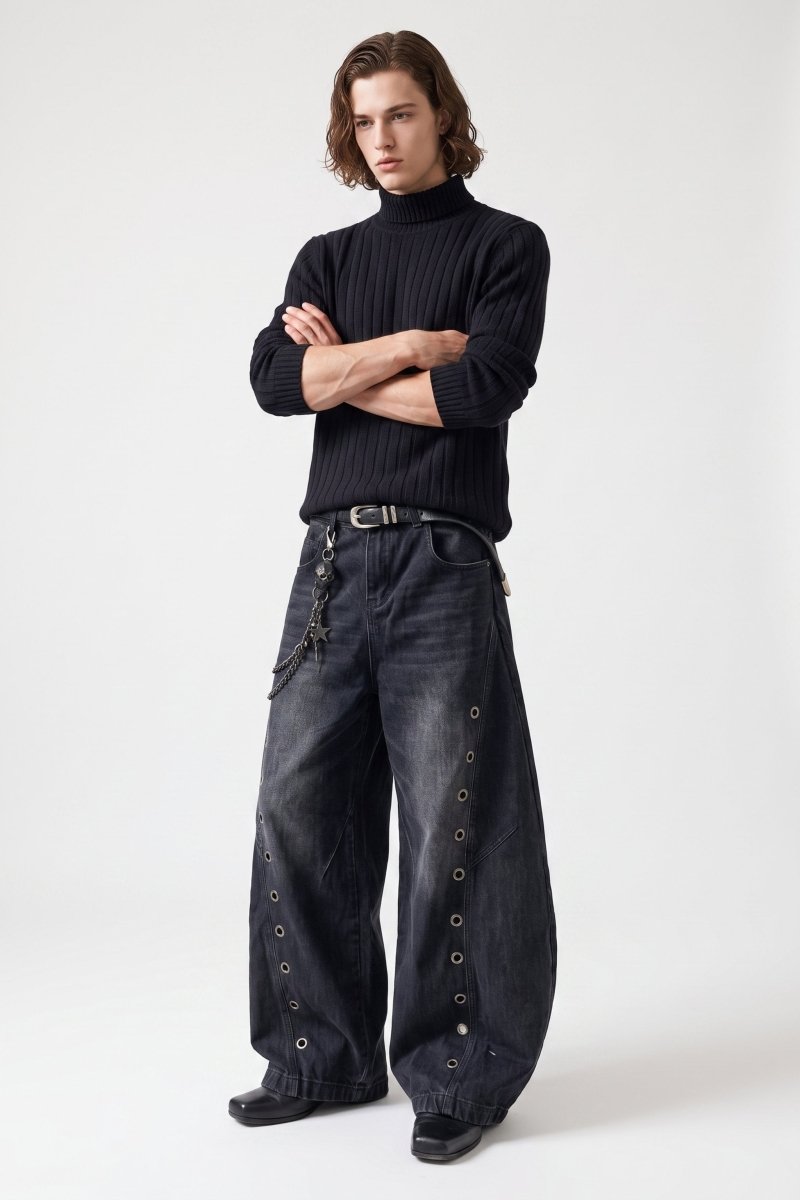 Grommet Wide Jeans na2509