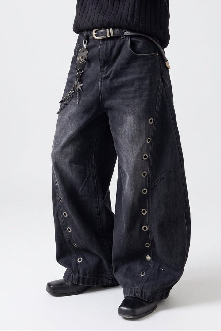 Grommet Wide Jeans na2509