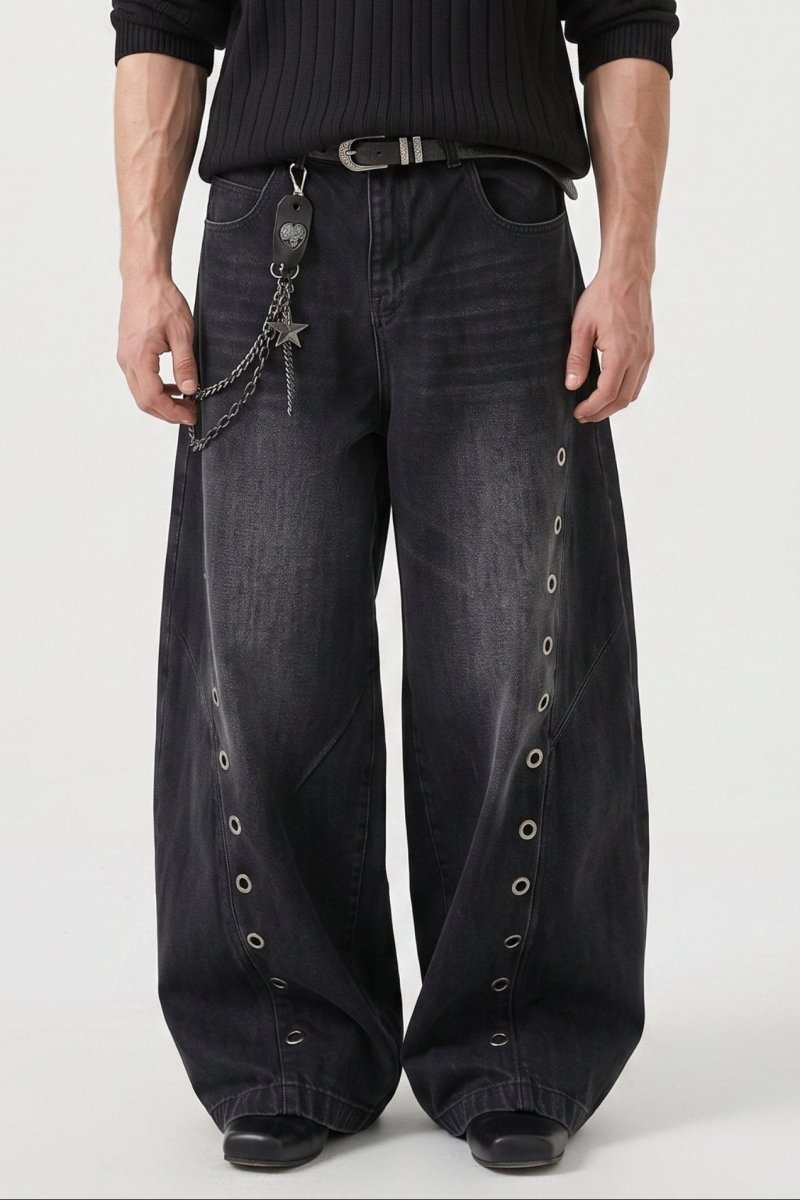 Grommet Wide Jeans na2509