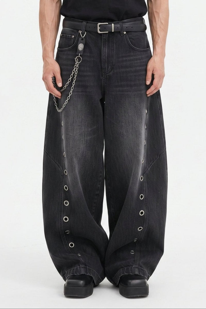 Grommet Wide Jeans na2509