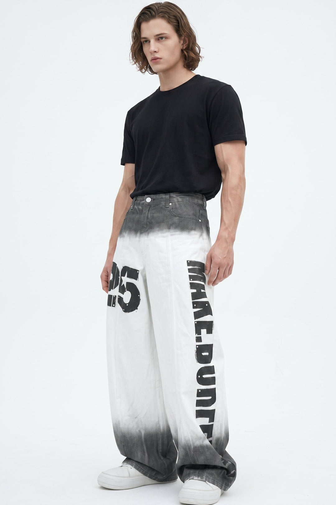 Gradient Graphic Wide Pants na2622