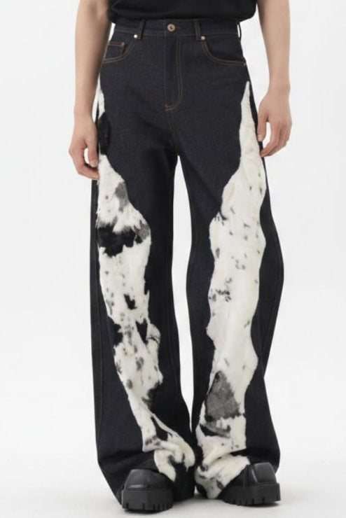 Furry Denim Pants  na2567