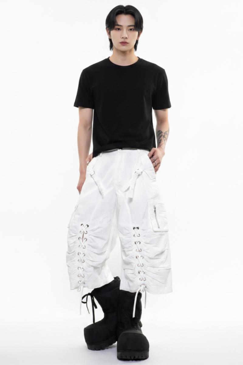 Distressed Denim Knee-Length Shorts  na2601